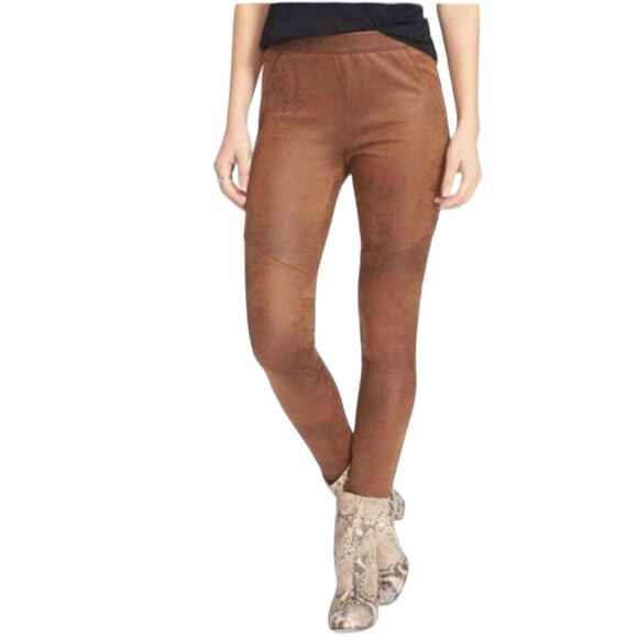 Free People Faux Suede Never Let You Go Vegan Leggings Womens Brown Size 26 - Picture 1 of 9